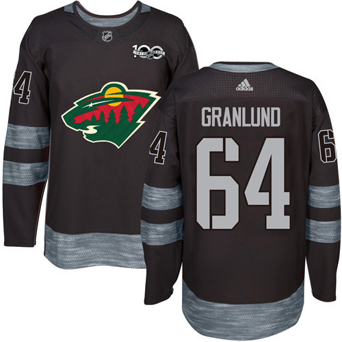 Adidas Wild #64 Mikael Granlund Black 1917-100th Anniversary Stitched NHL Jersey - Click Image to Close